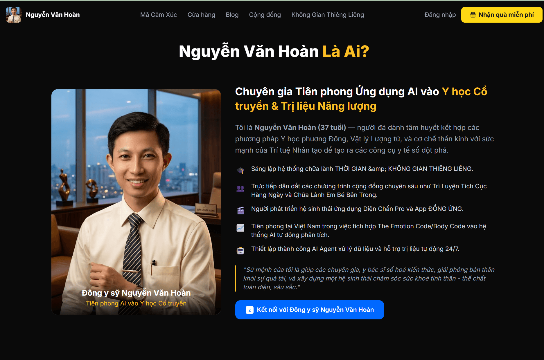 Website học viên — Đông y sỹ Nguyễn Văn Hoàn, 37t (Đông y sỹ · Chuyên gia trị liệu năng lượng)