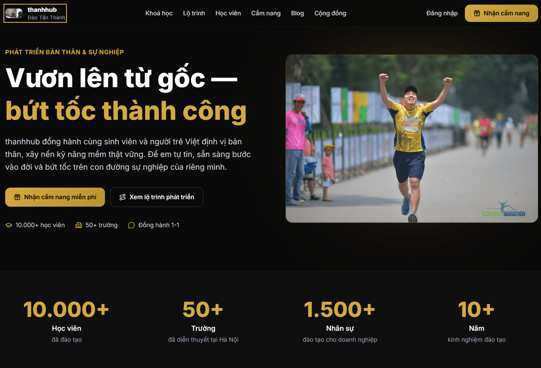 Website học viên — Thanhhub — Bay Tận Trùm (Founder · Coach phát triển bản thân)